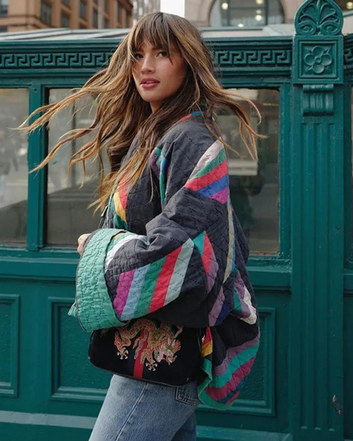 Aria | Patchwork Statement Coat – Wells & Rose