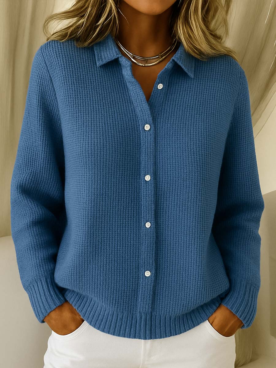 Women's Soft Knit Buttoned Cardigan β Classic Long Sleeves