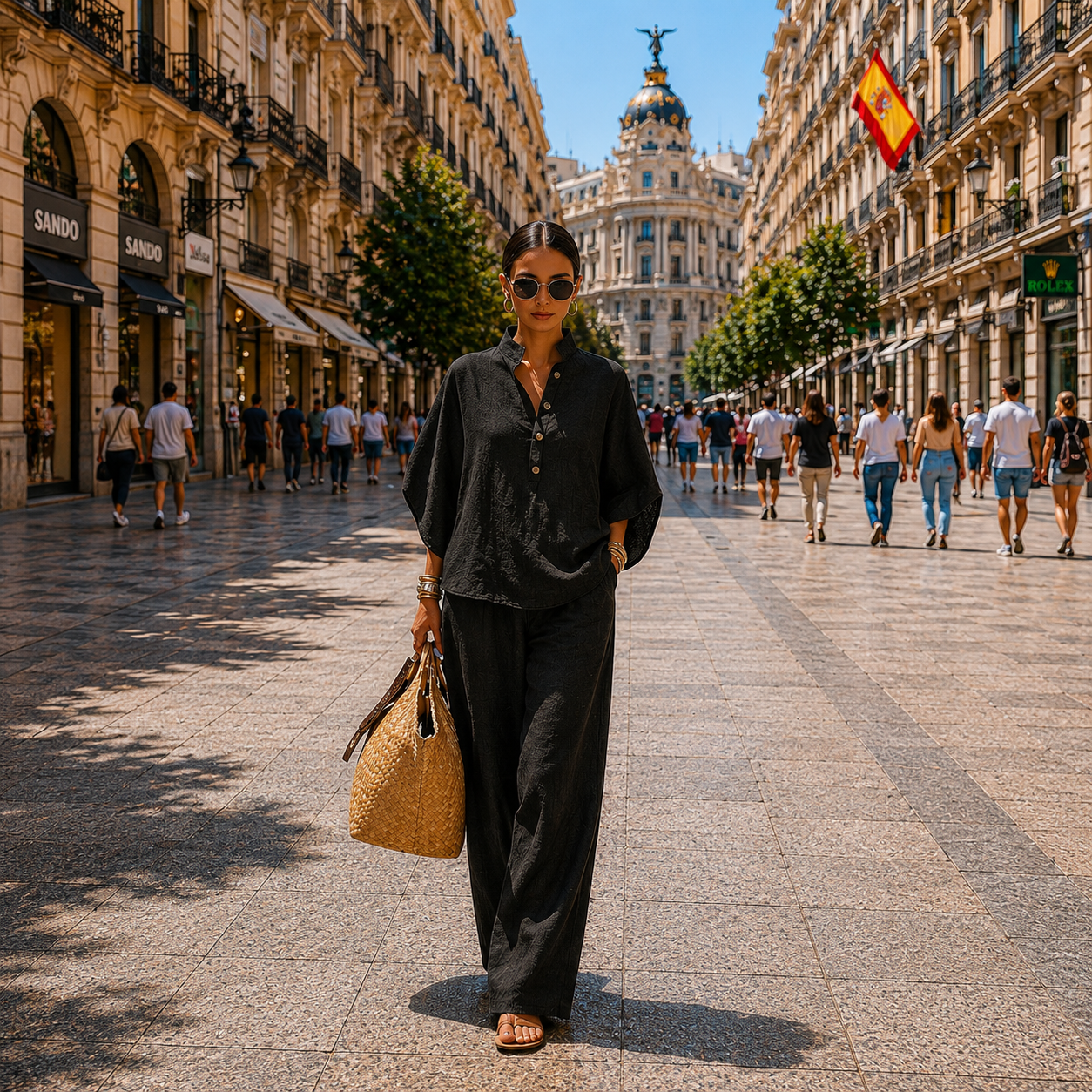 Mariel | Batwing Sleeve Set with Wide Pants