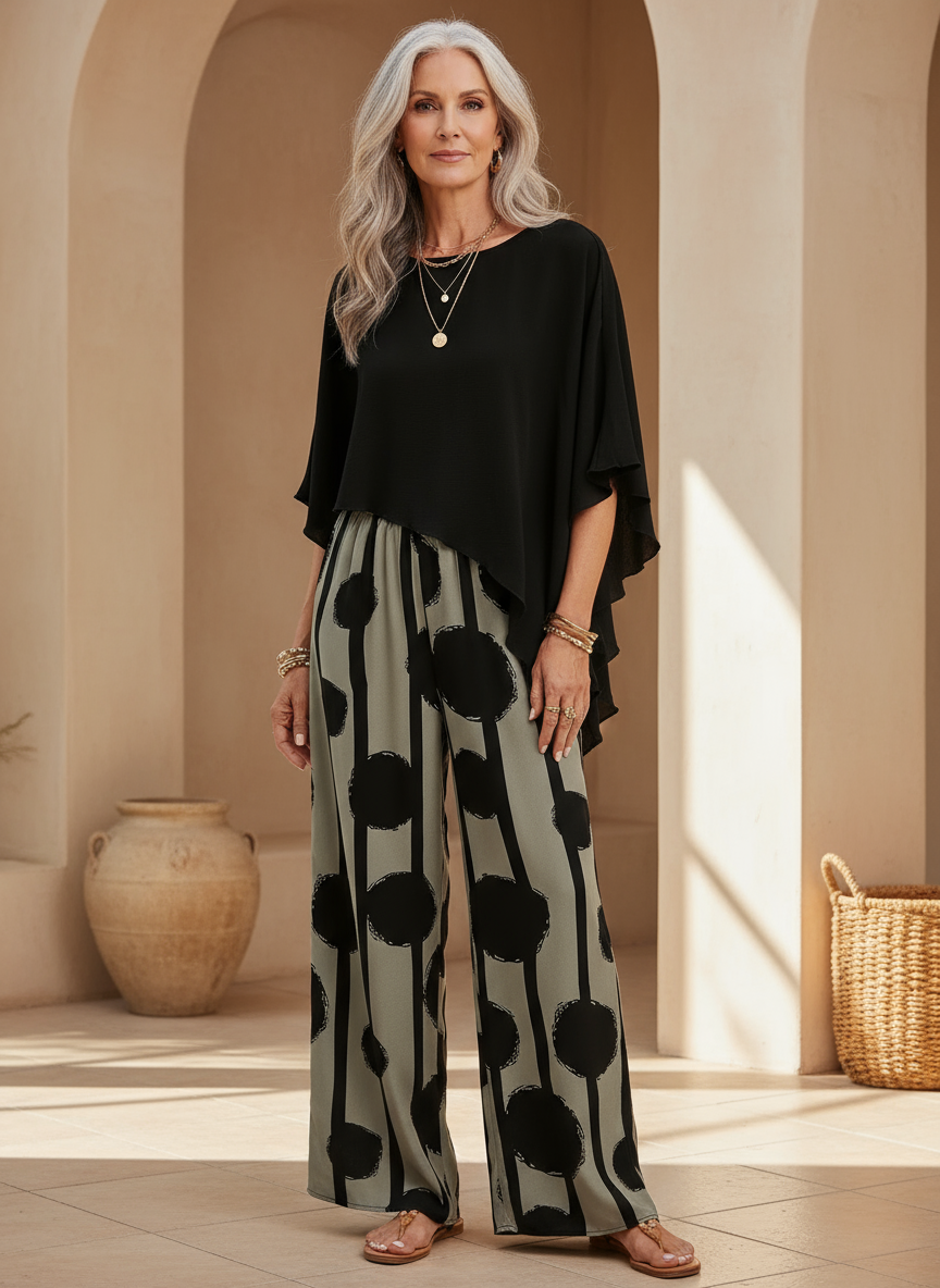 Valerianaâ„¢ | Asymmetrical Top and Boho Pants Set
