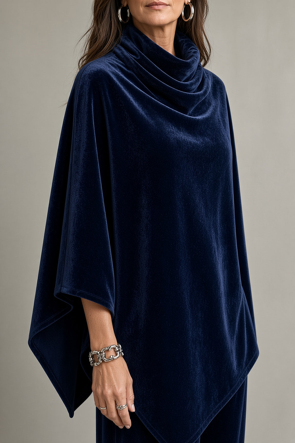 MONELLA | Draped Poncho and Pants Set