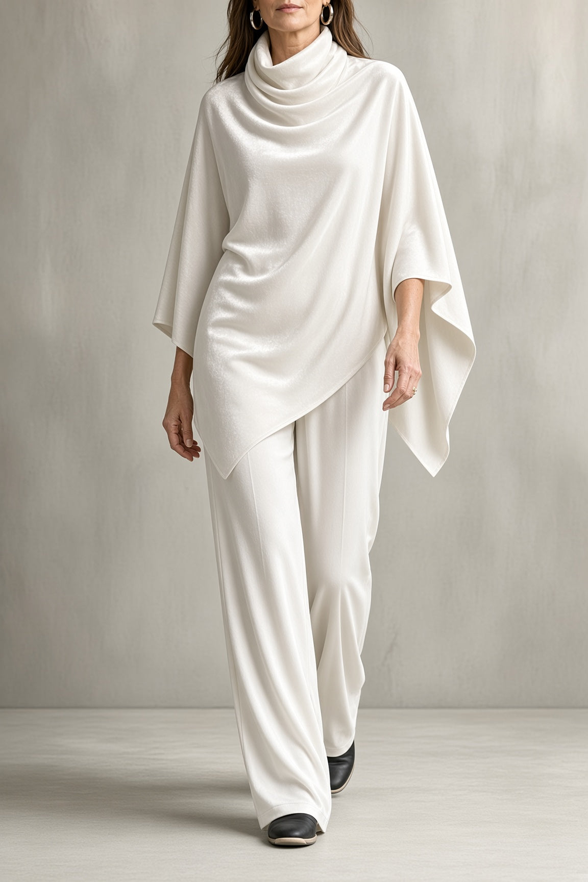 MONELLA | Draped Poncho and Pants Set