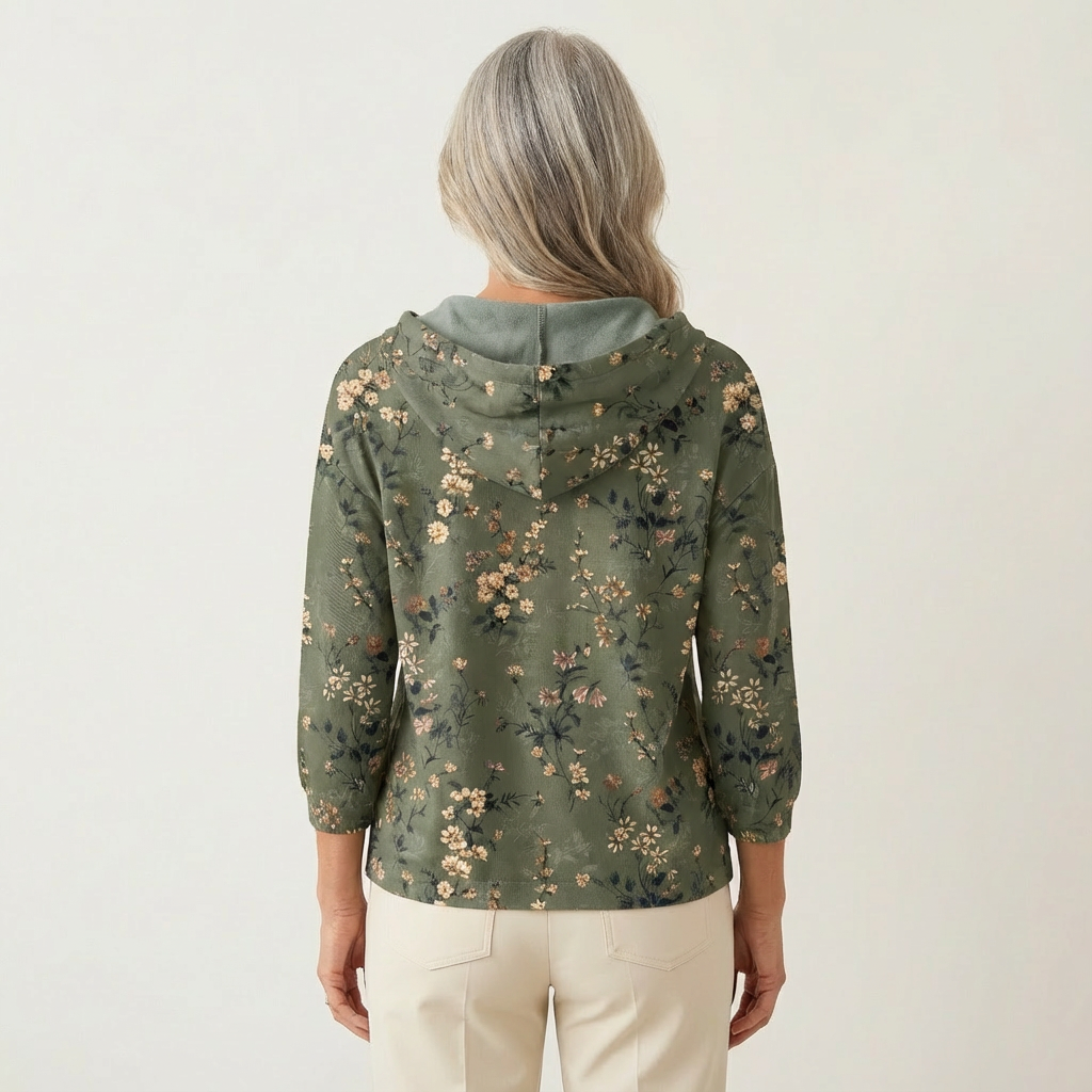 Naliane | Abstract Print Button-Front Cardigan