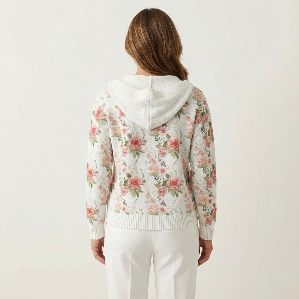 Naliane | Abstract Print Button-Front Cardigan