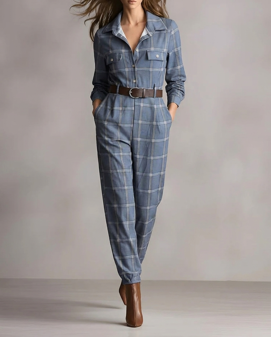 Annaâ„¢ | elegant checkered jumpsuit