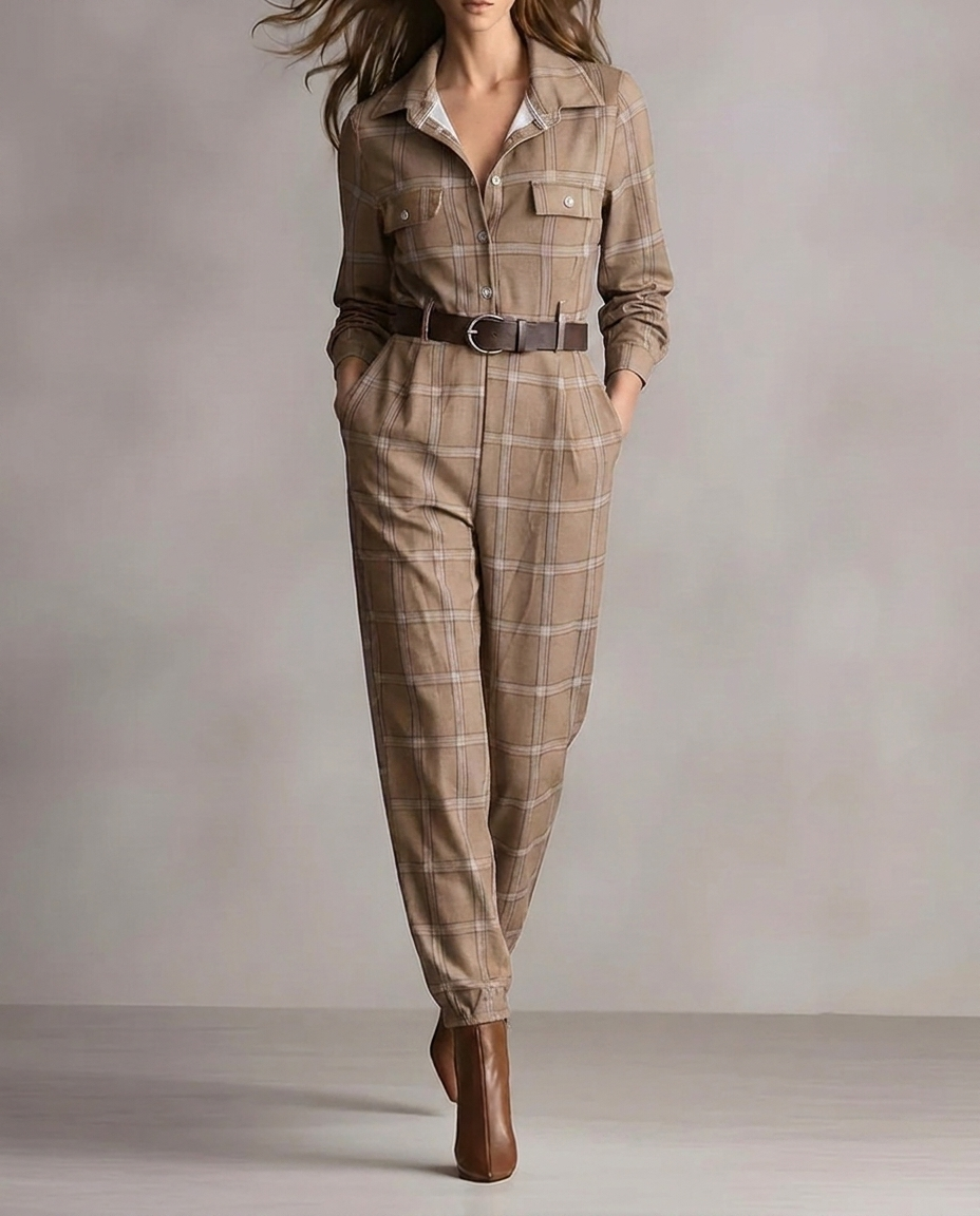 Annaâ„¢ | elegant checkered jumpsuit