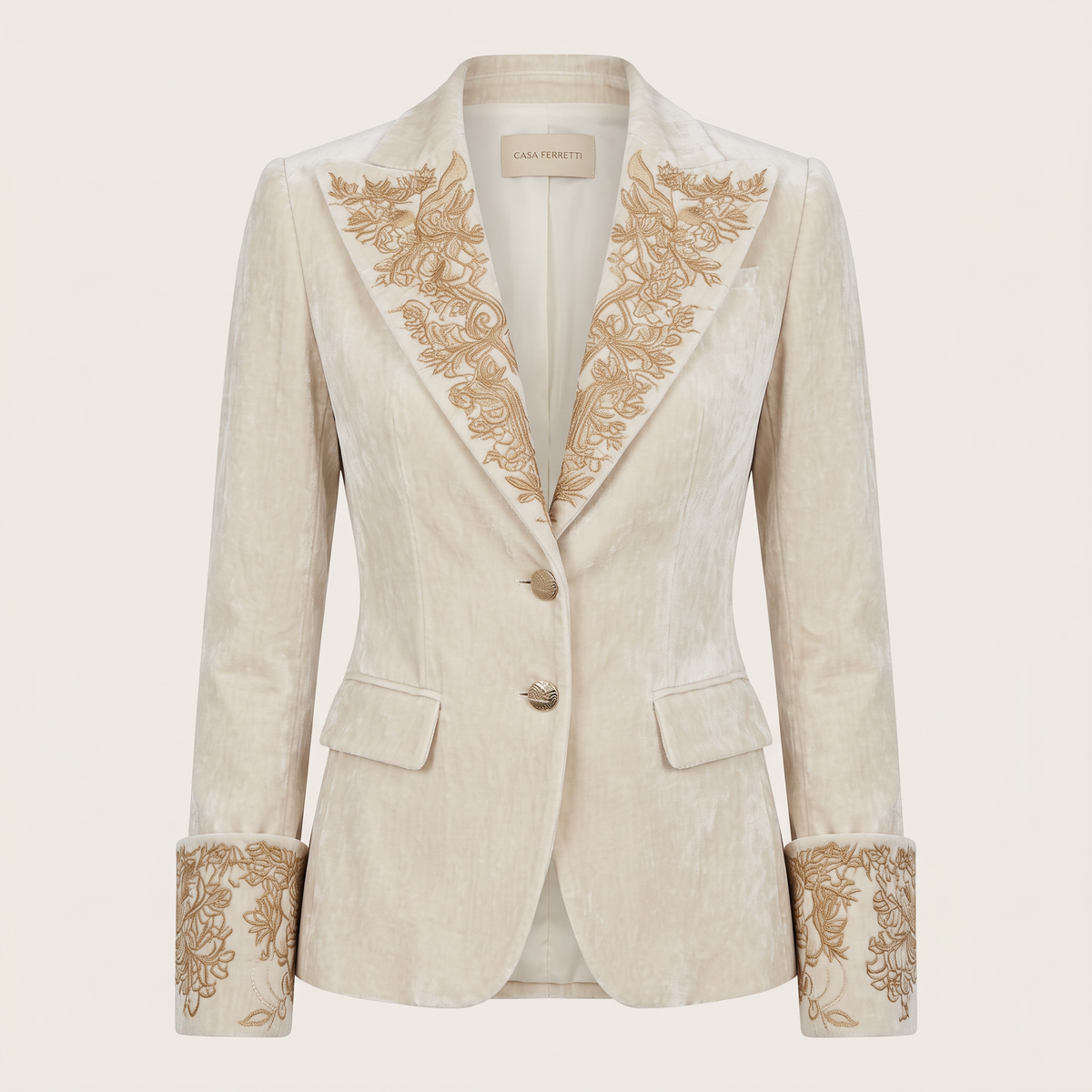 Costanza | Ivory Embroidered Blazer