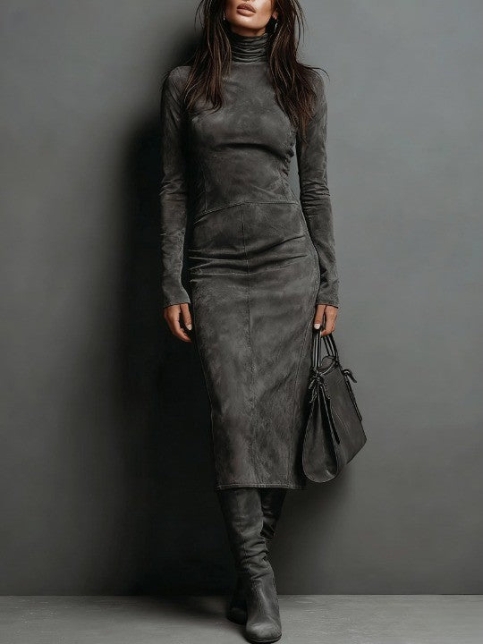 LORÈNE | High-Neck Midi Dress