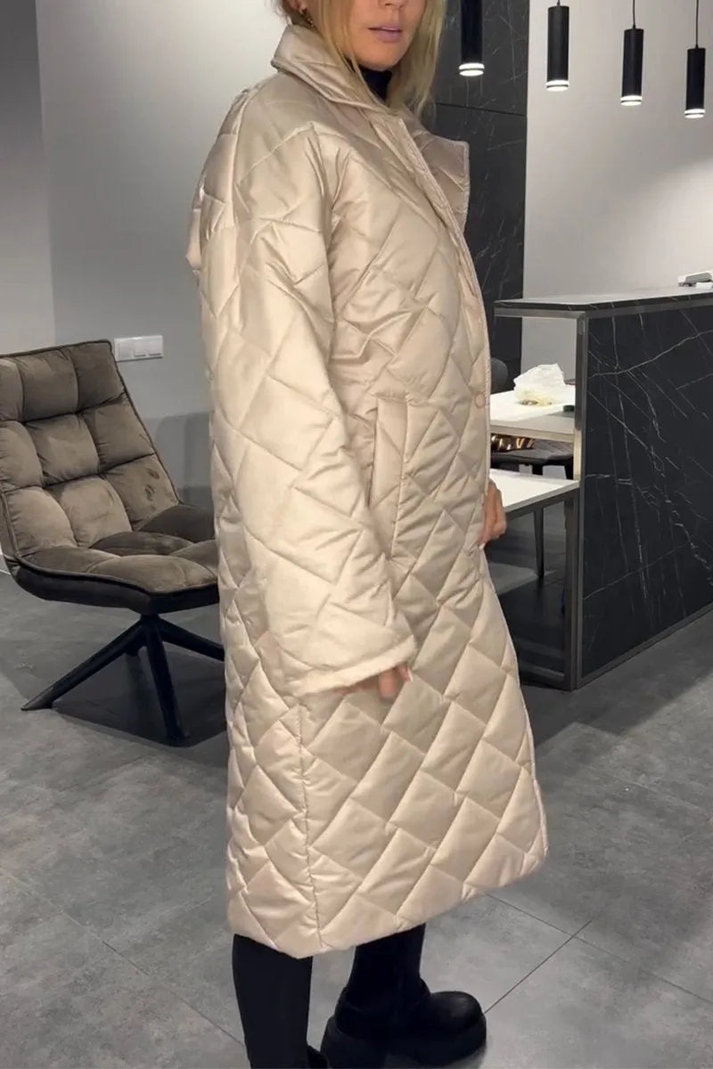 Liv™ – Quilted, reversible mid-length coat with leopard lining
