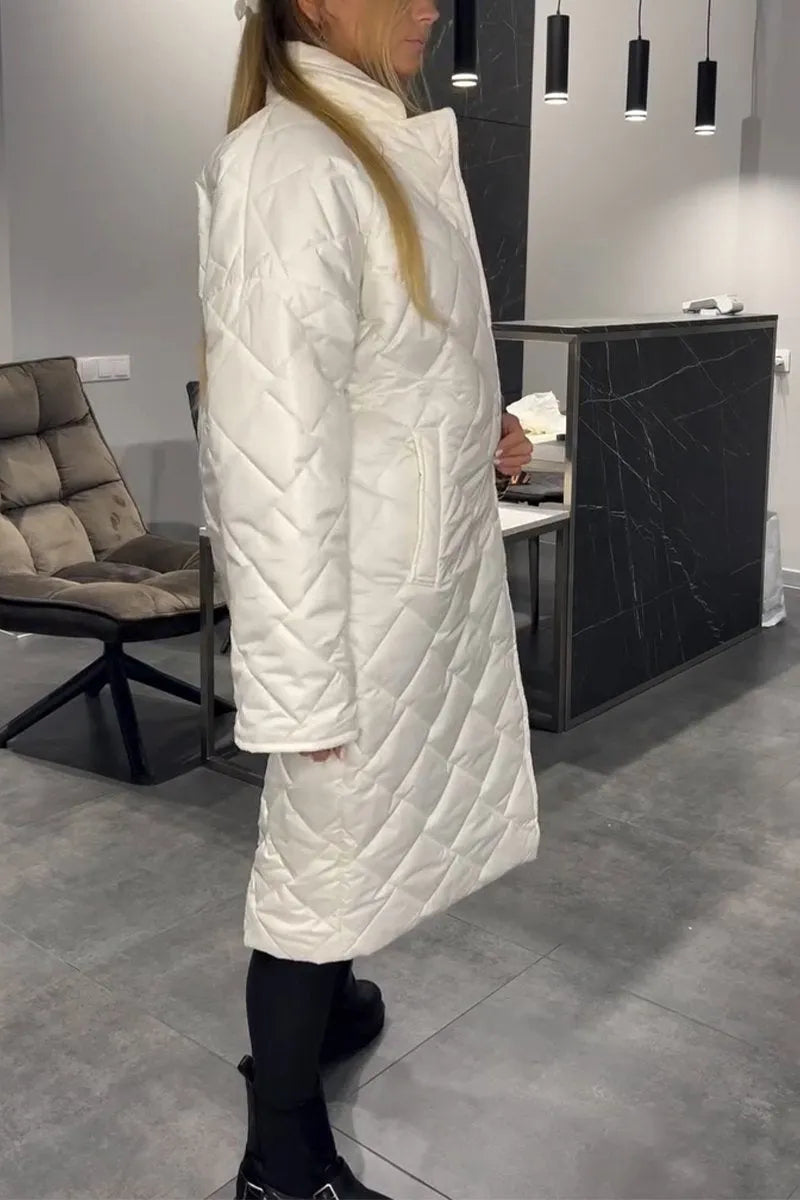 Liv™ – Quilted, reversible mid-length coat with leopard lining