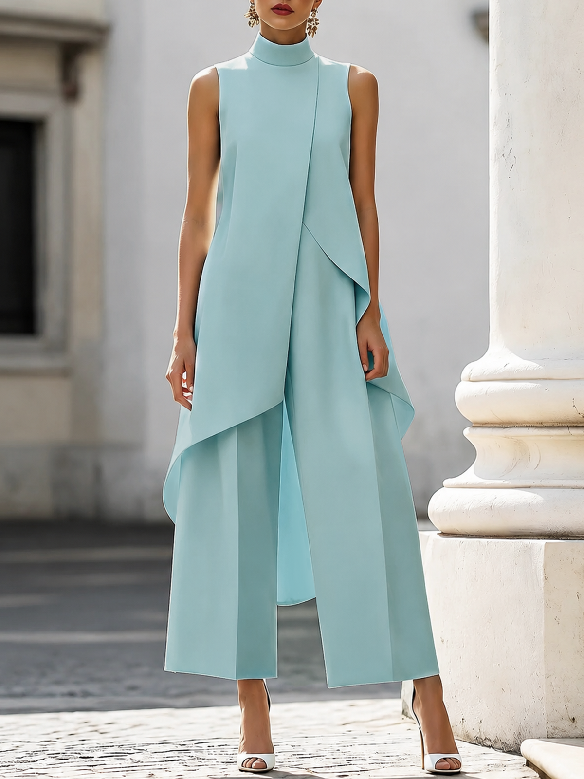Harper | Jumpsuit with Asymmetrical Overlay