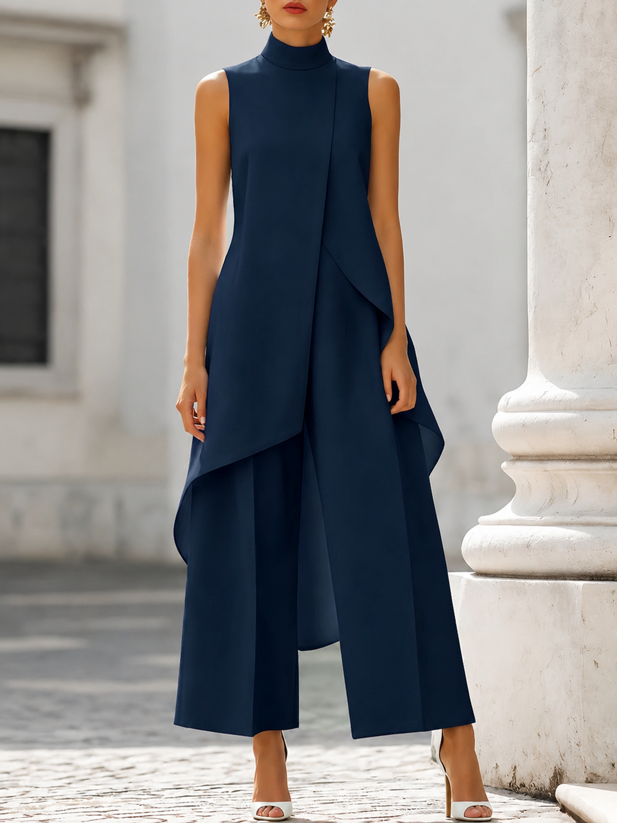 Elyssa | Elegant Long Sleeveless Jumpsuit