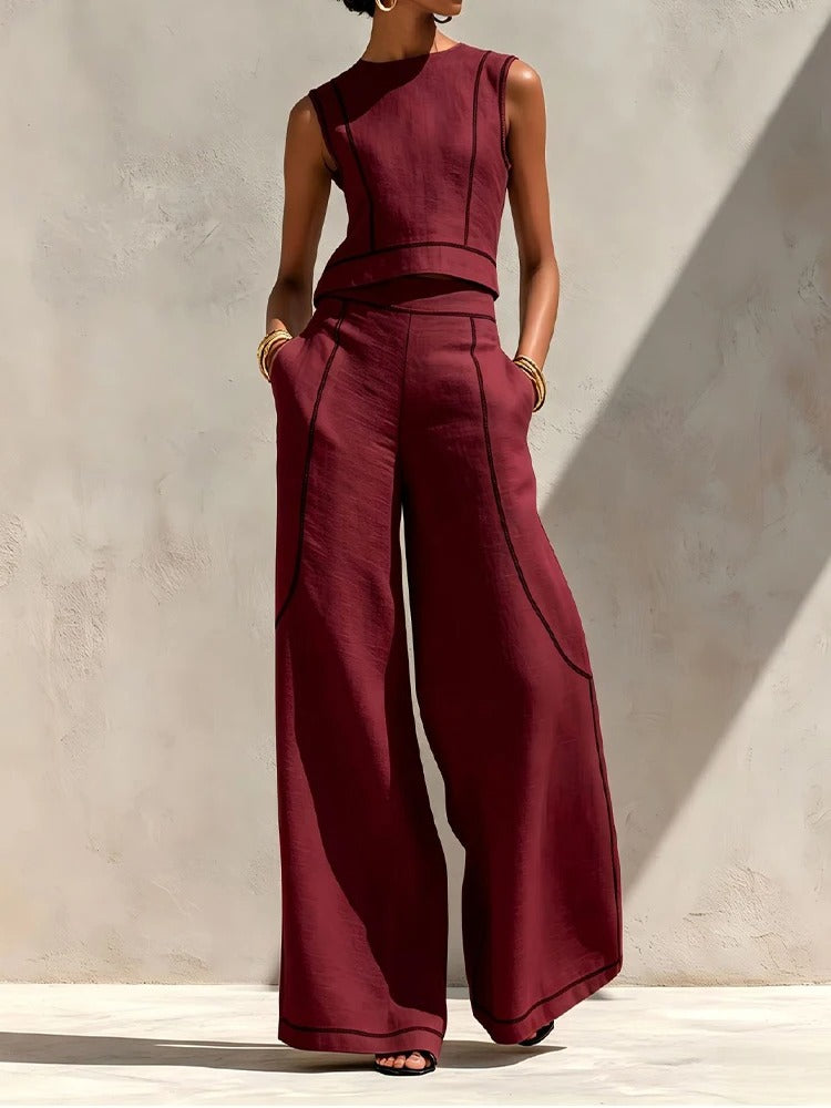 Maya | Two-Piece Set with Contrast Trim