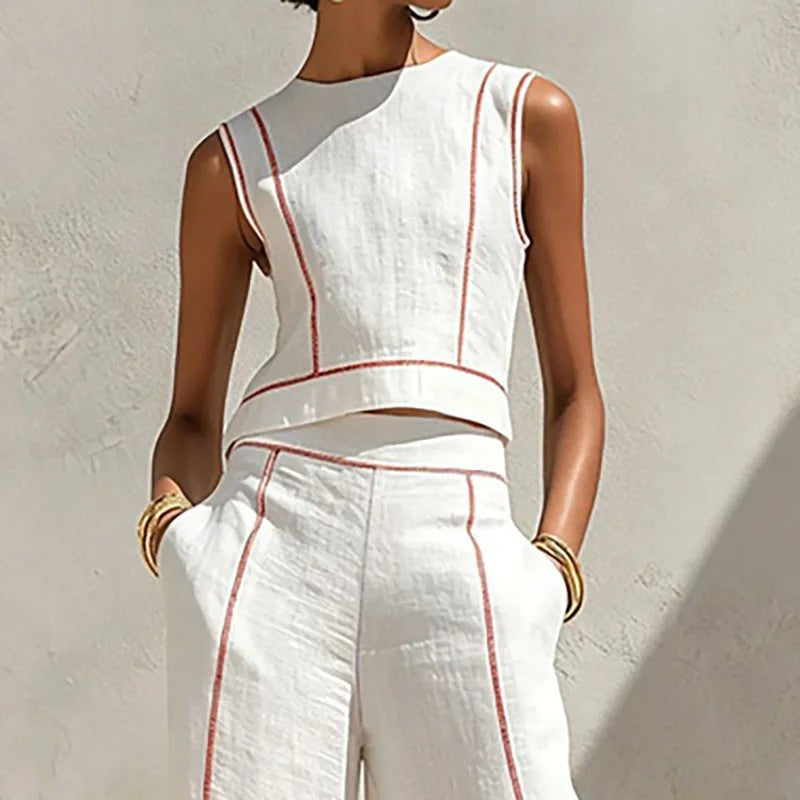 Maya | Two-Piece Set with Contrast Trim