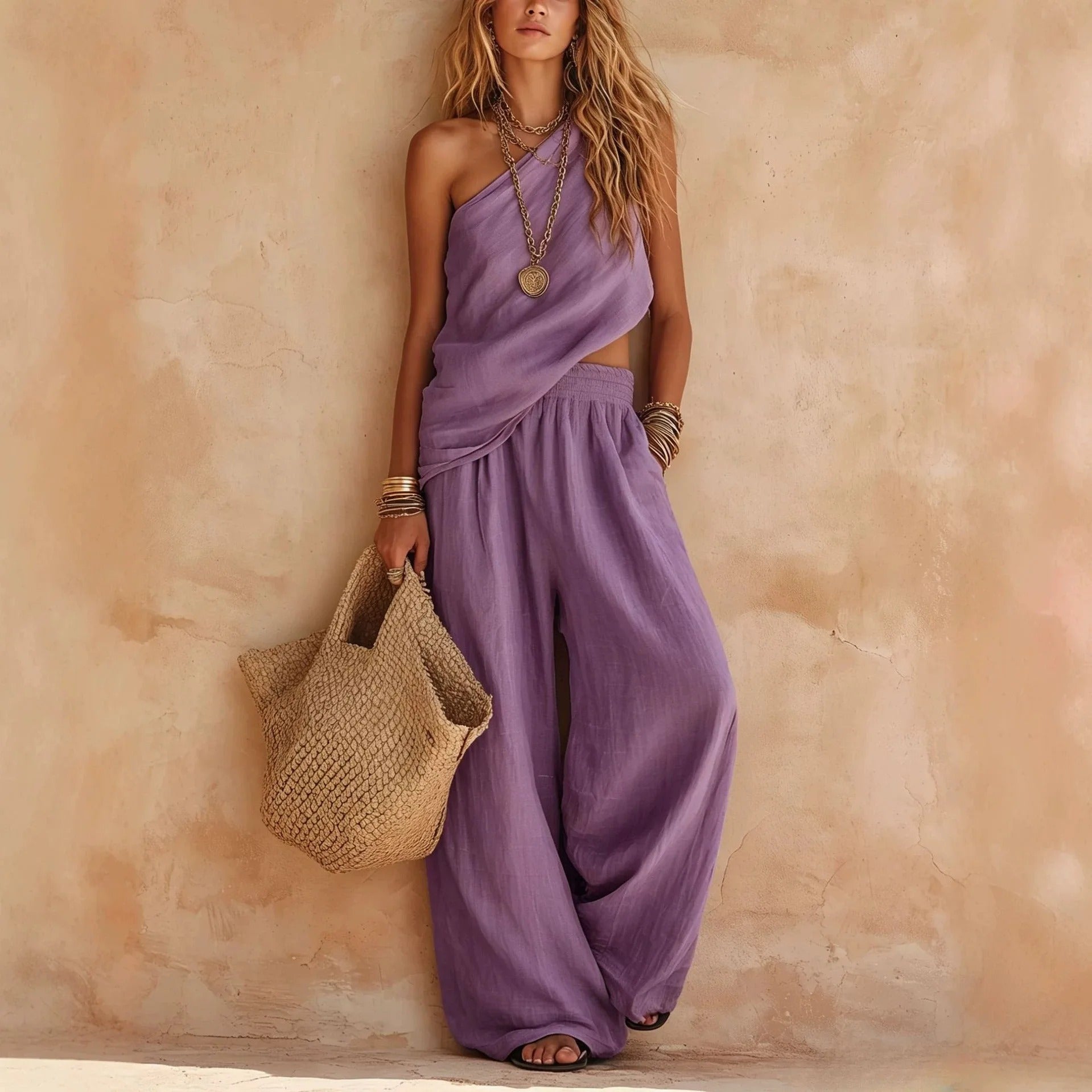 Marisol | One-Shoulder Two-Piece Set