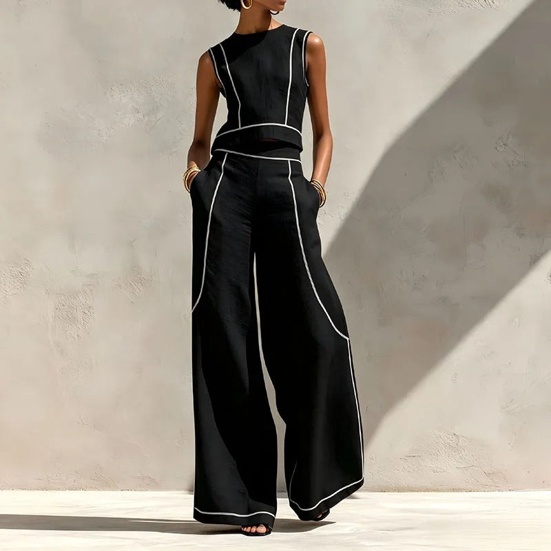 Maya | Two-Piece Set with Contrast Trim