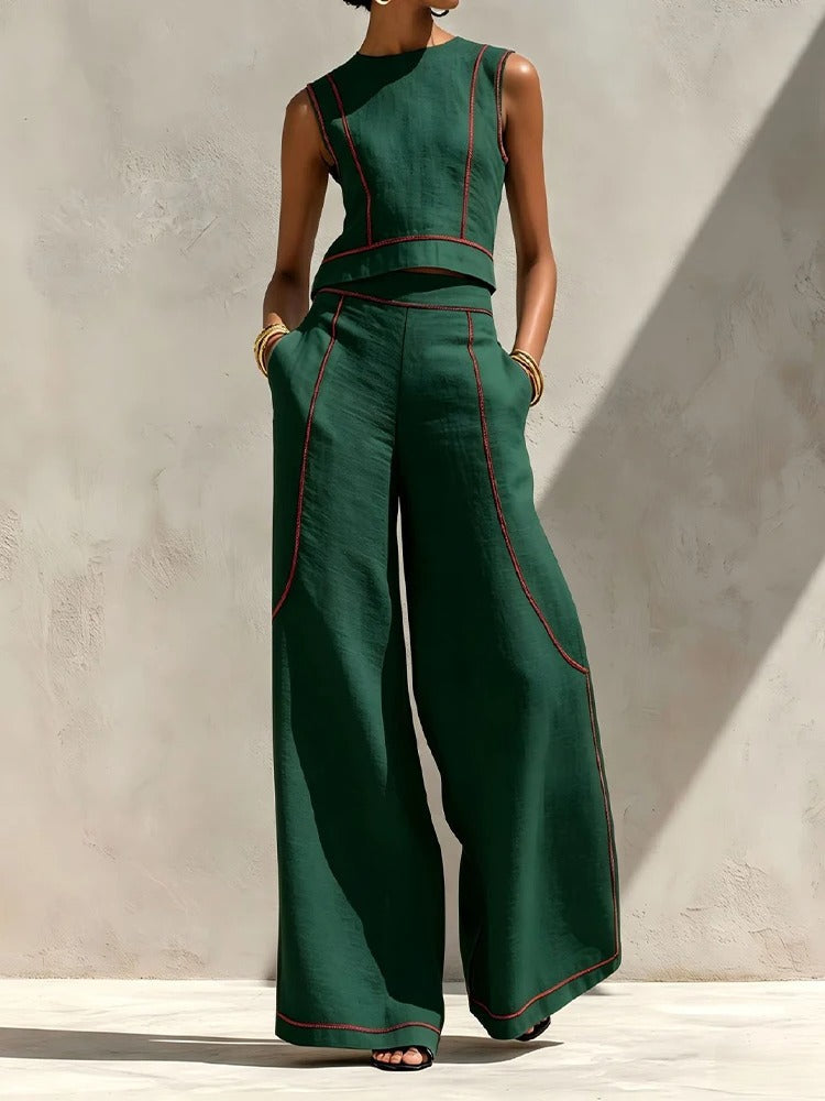 Maya | Two-Piece Set with Contrast Trim