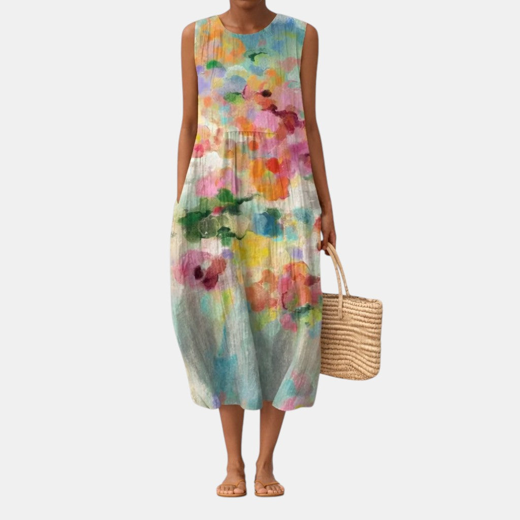 Carlaâ„¢ | Elegant Multicolor Midi Dress