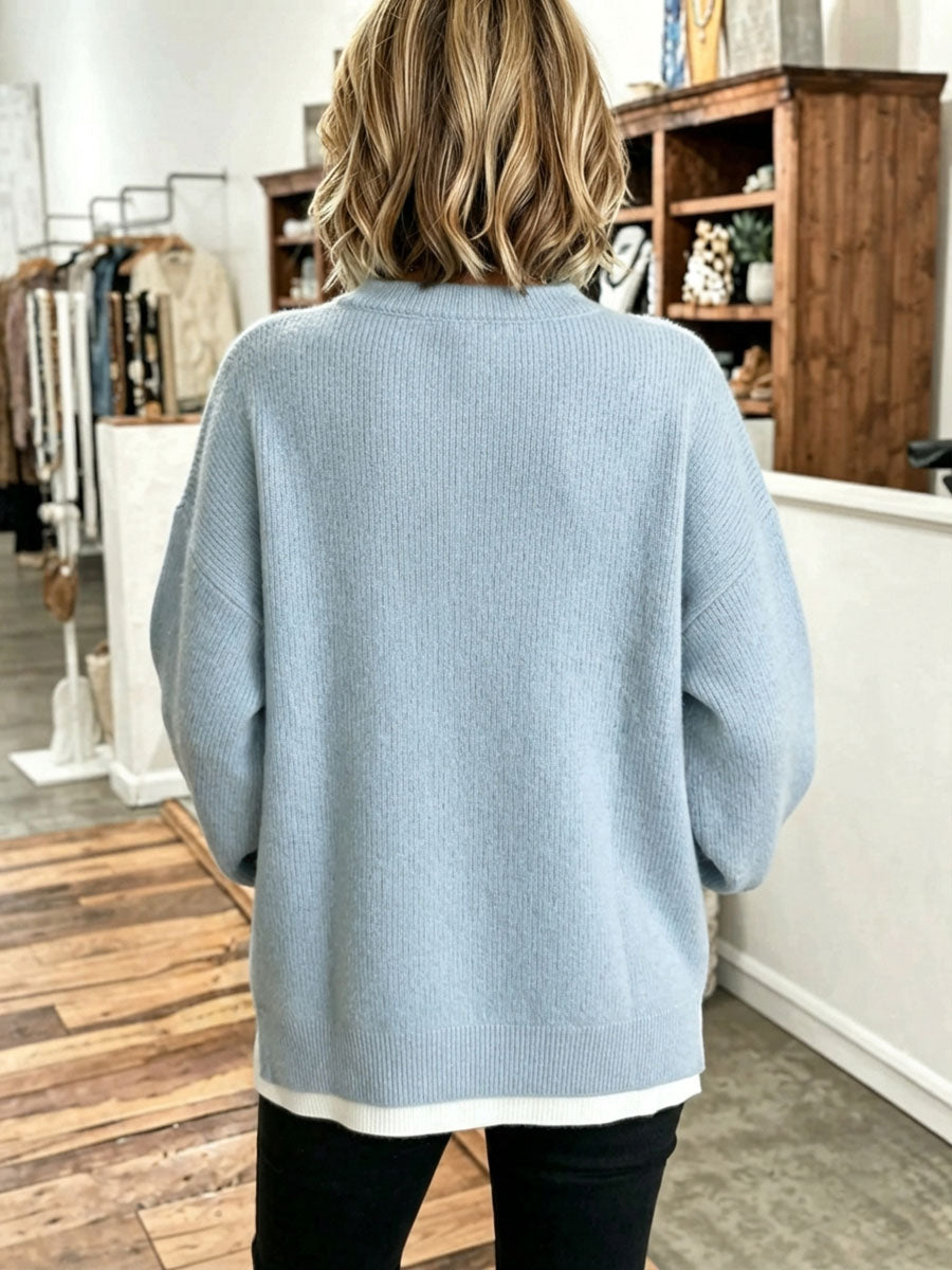 Harperâ„¢ | Cozy Oversized Casual Layered Fake Two-piece Sweater