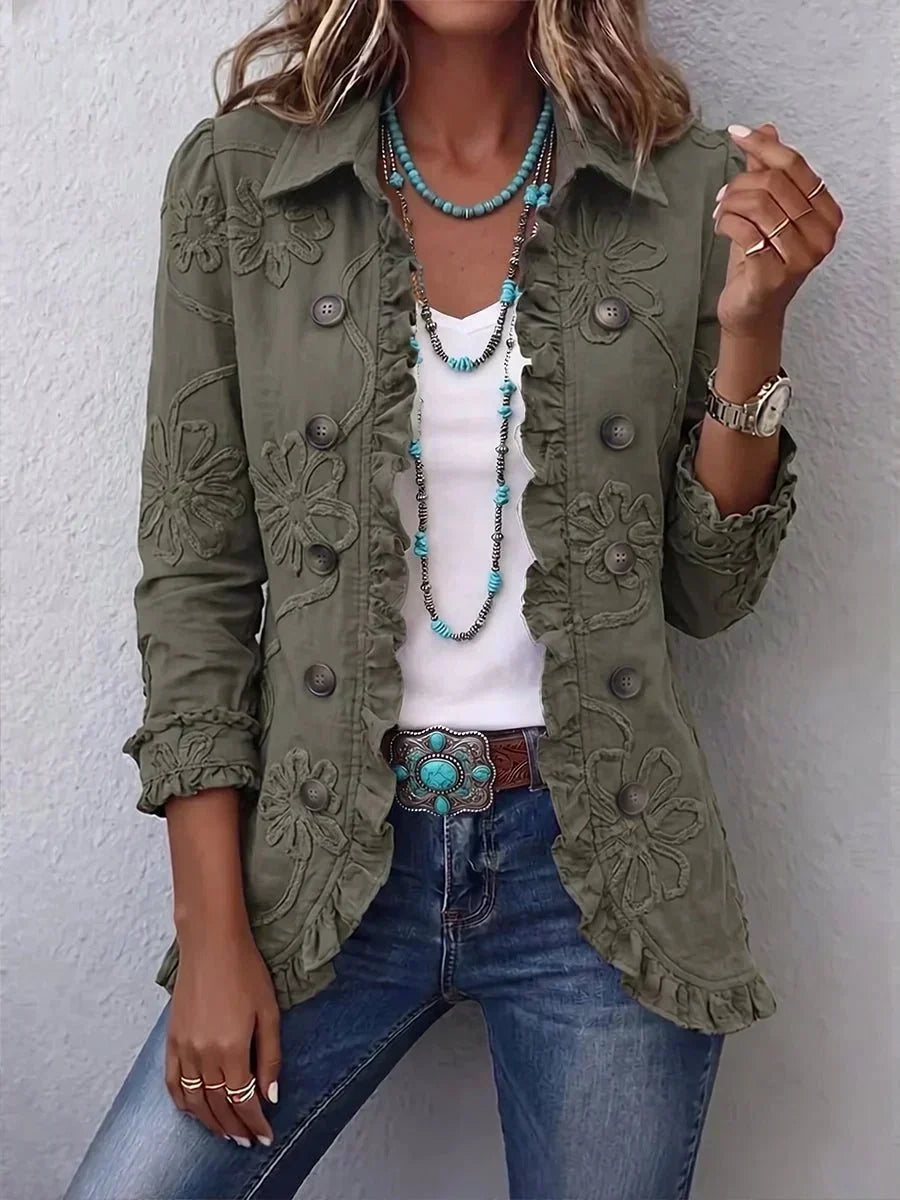 Kamberly | Boho Style Jacket with Floral Embroidery