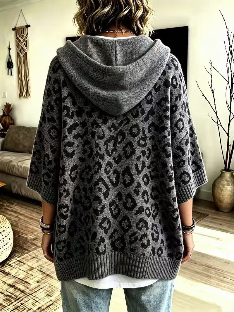 Michelle™ | Casual Leopard-print Knitted Hoodie
