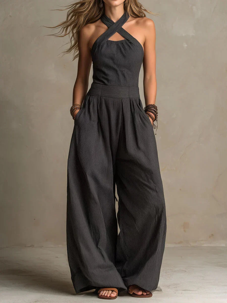 Isabella | Long Fluid Jumpsuit with Halter Neck
