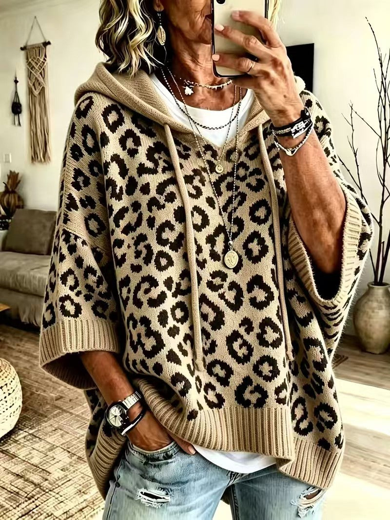 Michelleâ„¢ | Casual Leopard-print Knitted Hoodie