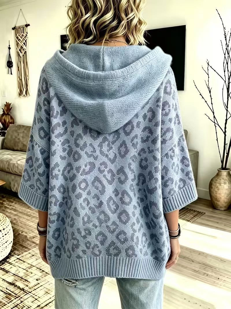 Michelle™ | Casual Leopard-print Knitted Hoodie