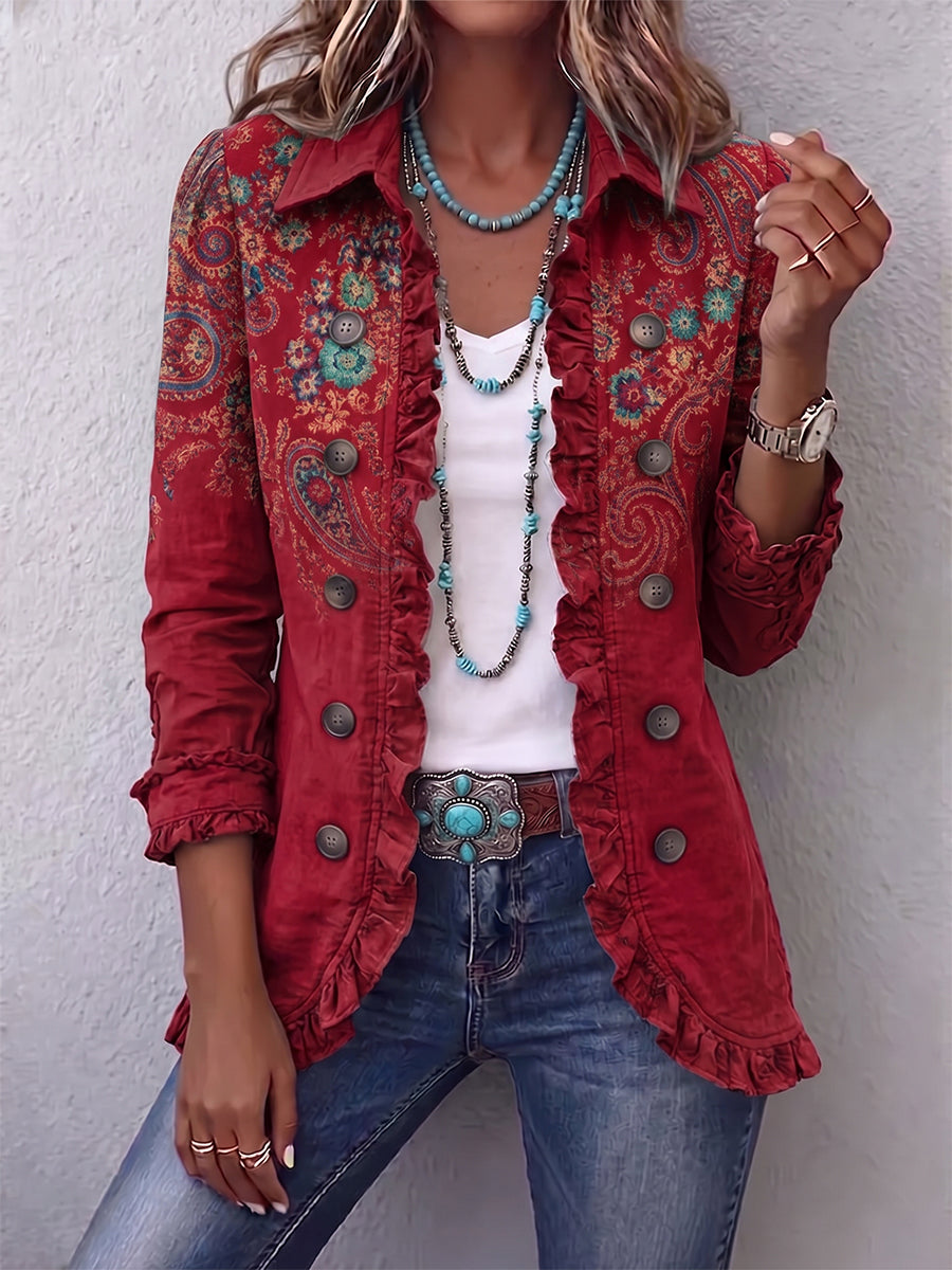 Lilyâ„¢ | Bohemian Paisley Ruffle Jacket