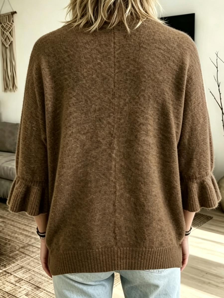 Samanthaâ„¢ | Casual Knit Cardigan With Three-quarter Sleeves