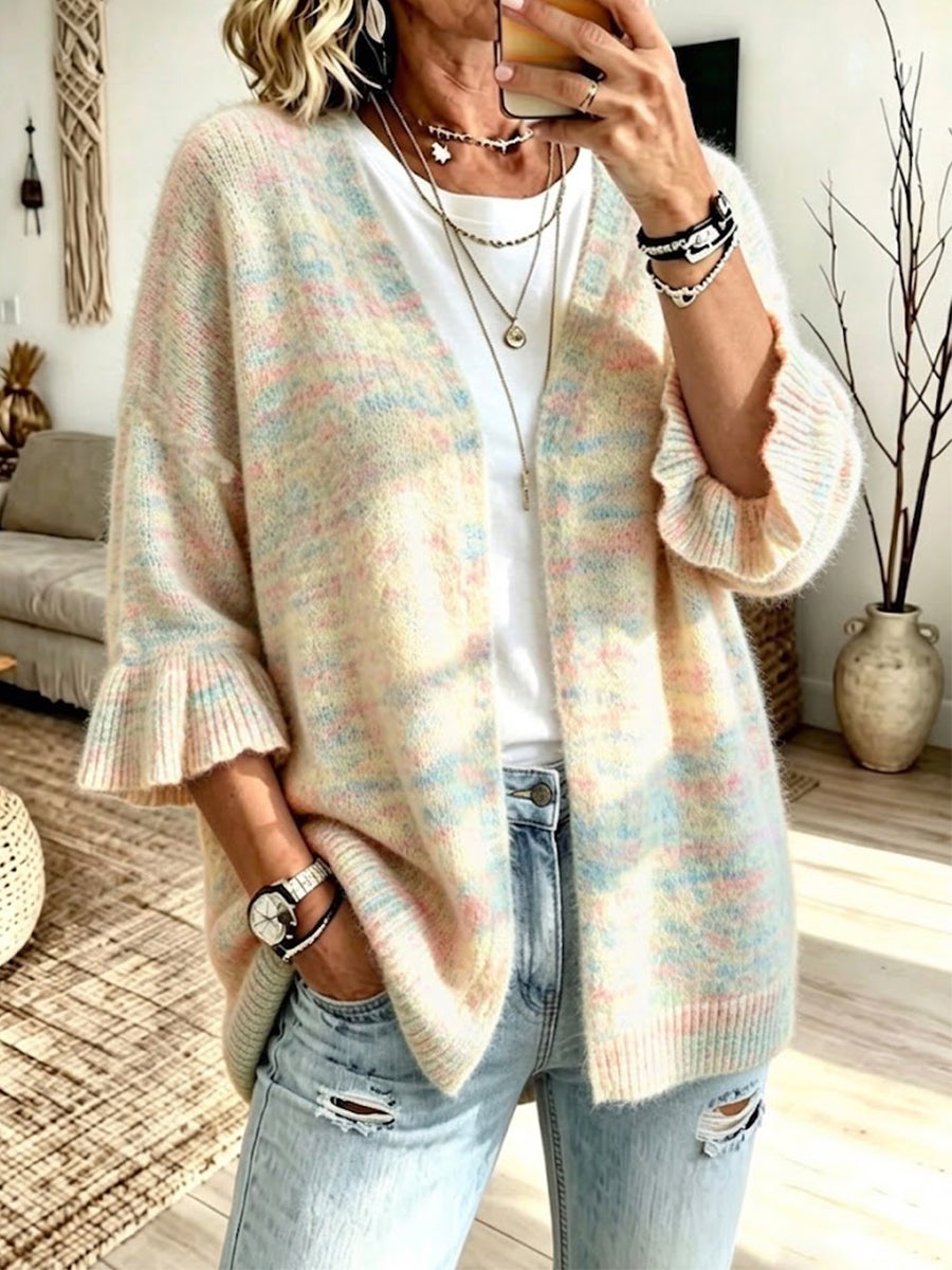 Samantha™ | Casual Knit Cardigan With Three-quarter Sleeves