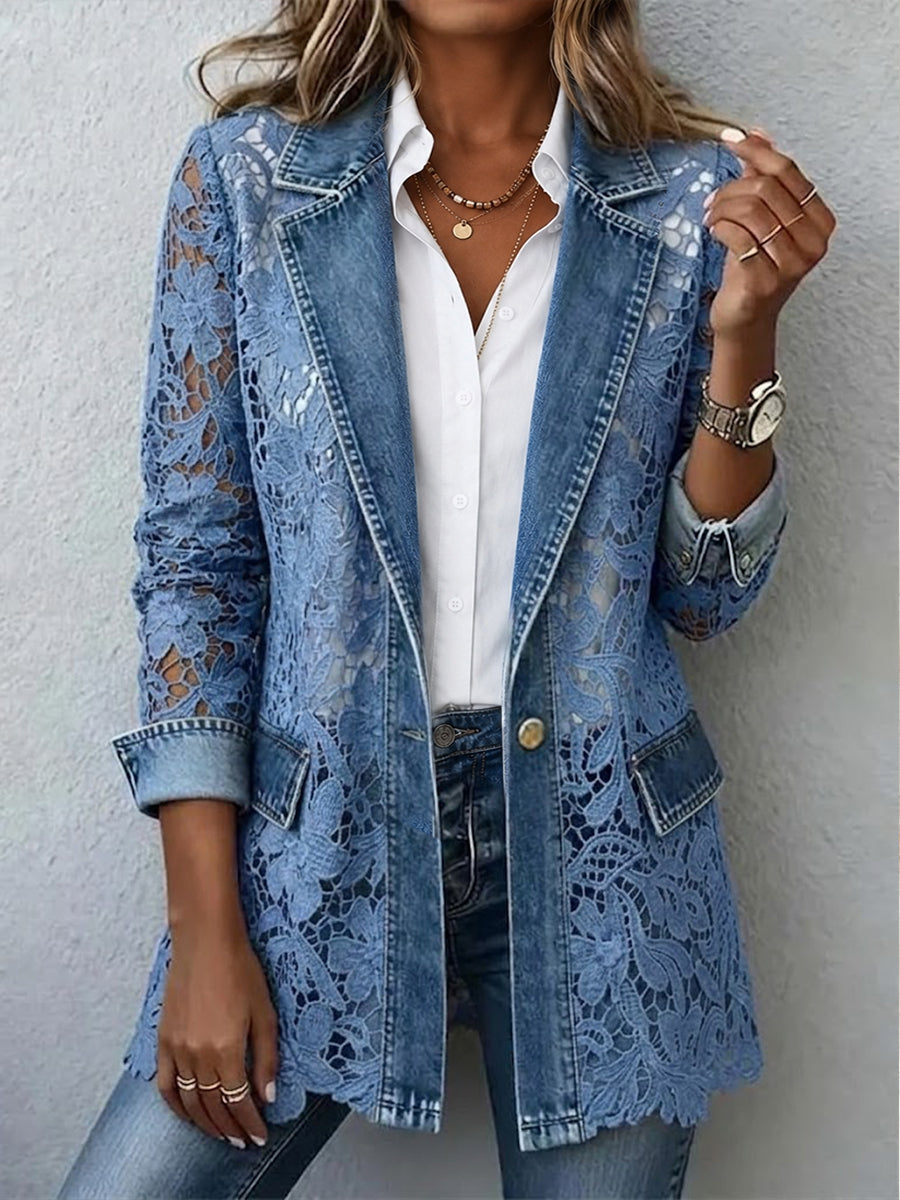 LACINDA Openwork Panel Blazer β Wells & Rose