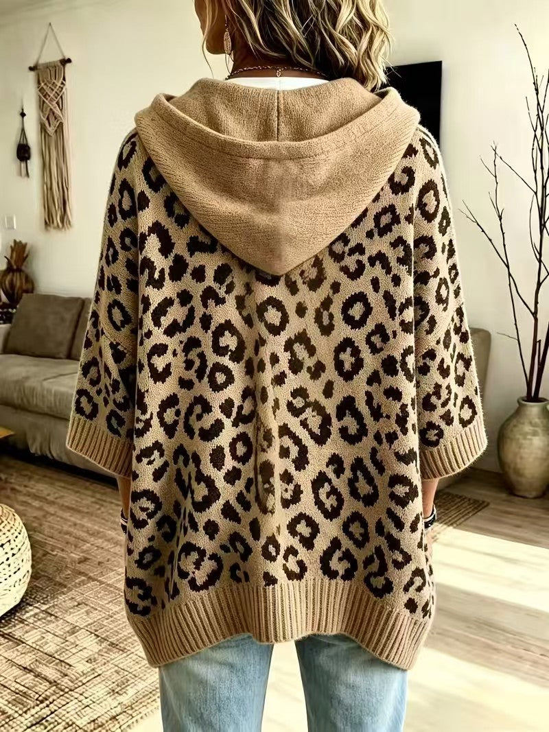 Michelleâ„¢ | Casual Leopard-print Knitted Hoodie