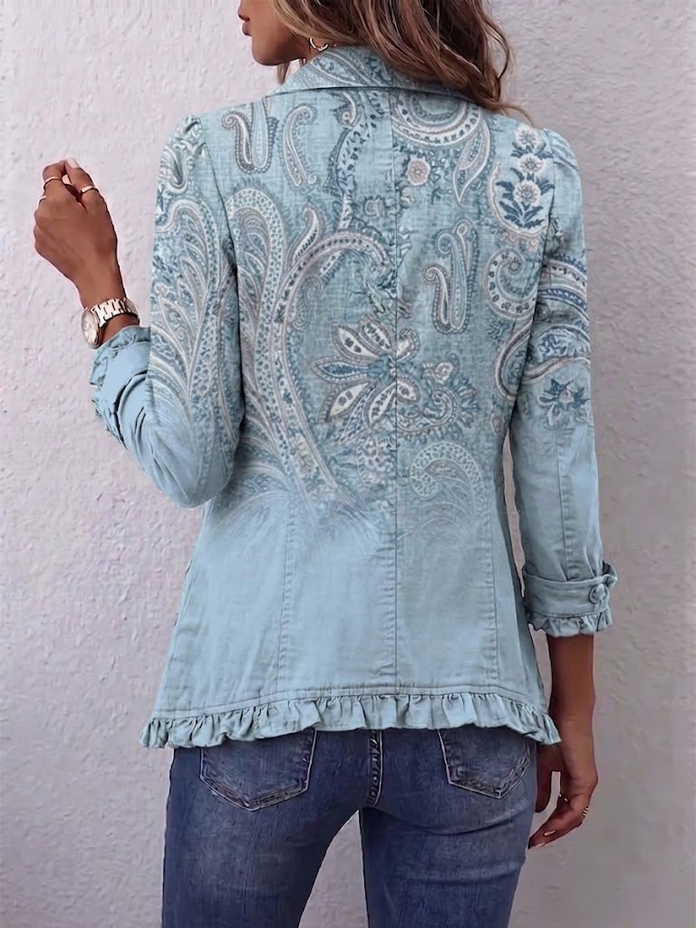ESTRELLA Paisley Ruffle Jacket β view 2