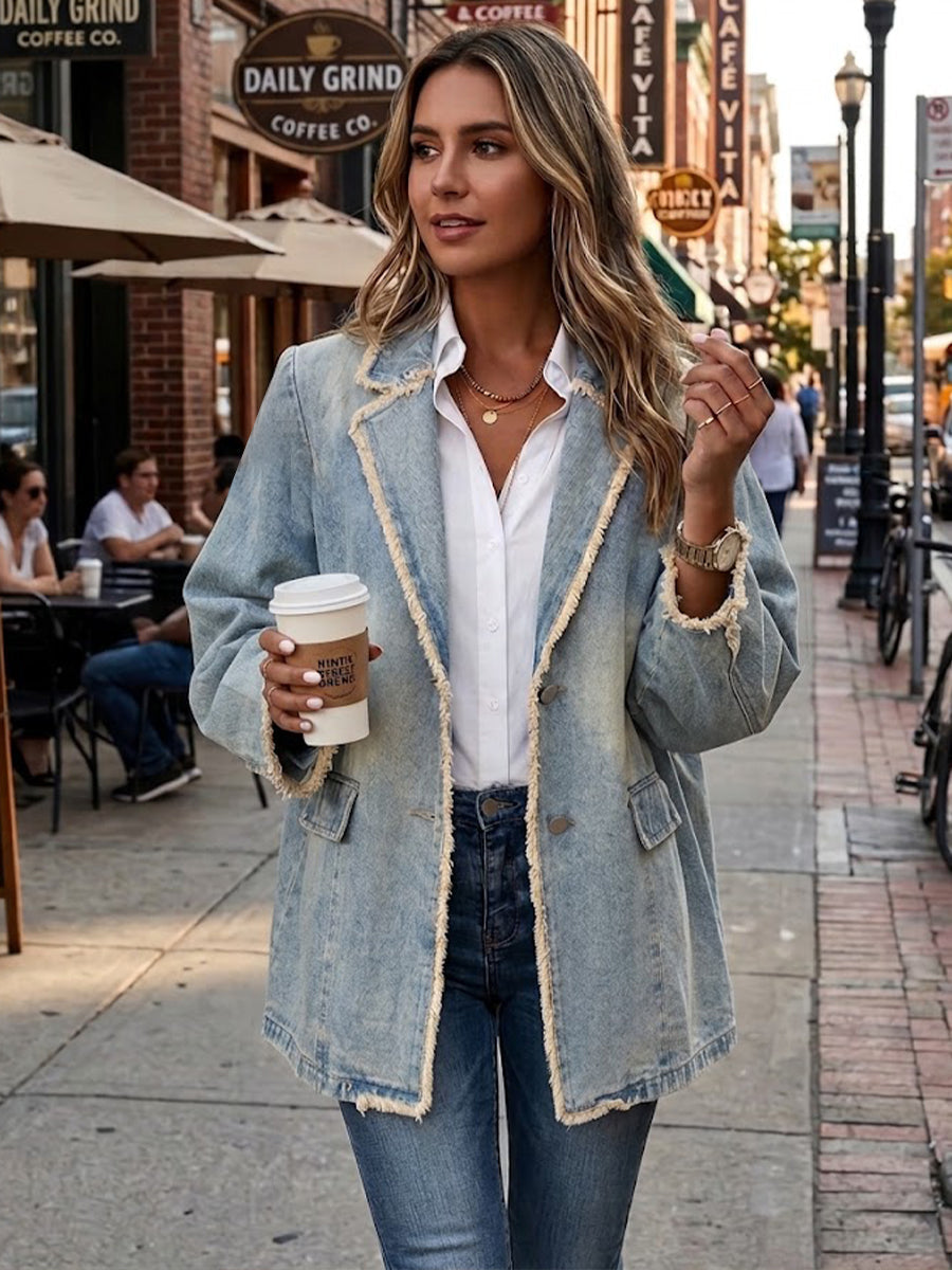 DIONNE Raw-Edge Oversized Blazer β view 2