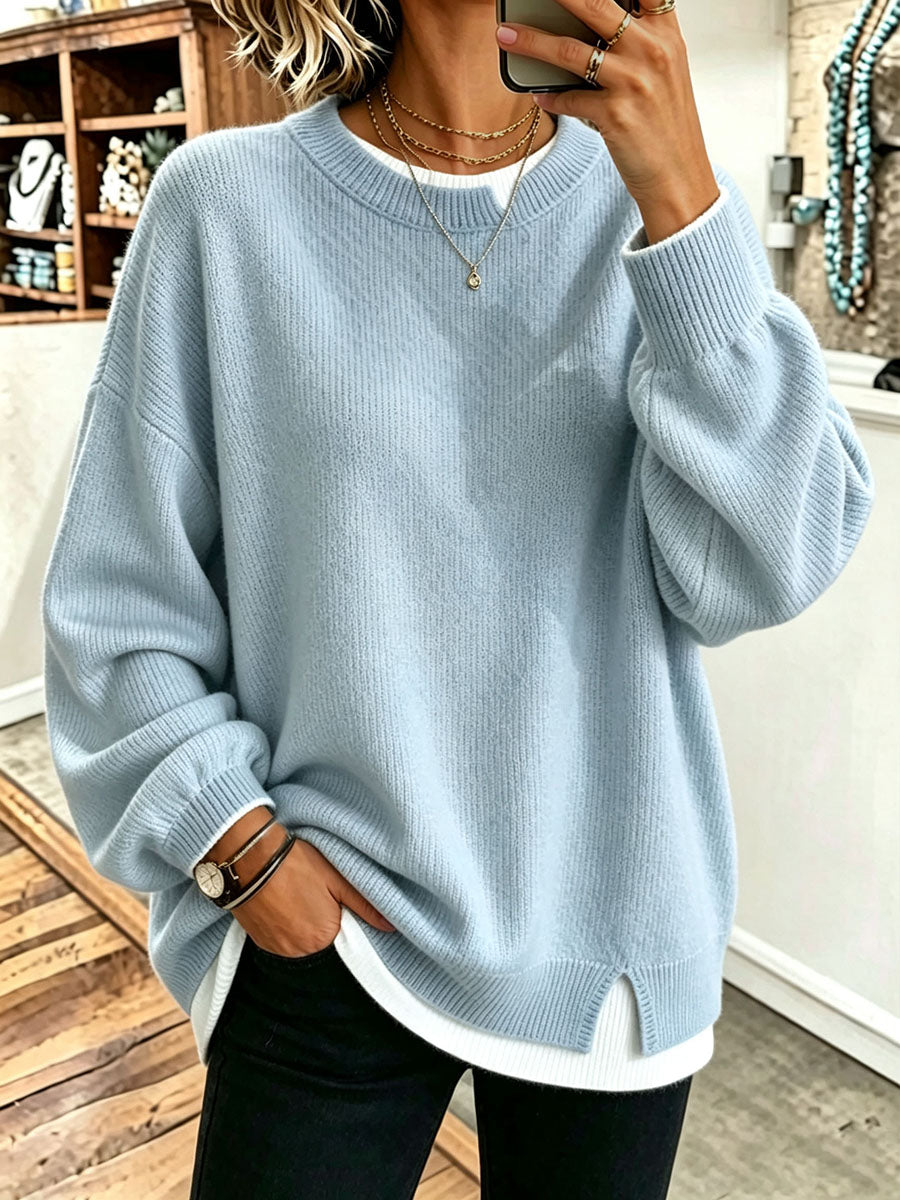 Harperâ„¢ | Cozy Oversized Casual Layered Fake Two-piece Sweater