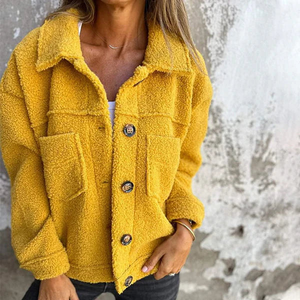 Thyra | Teddy Jacket with Buttons – Wells & Rose