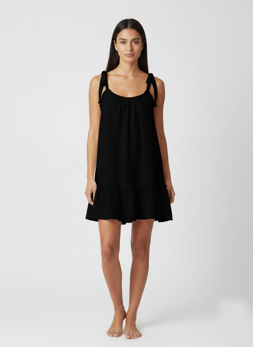 Helena | Loose Mini Dress with Back Cutout