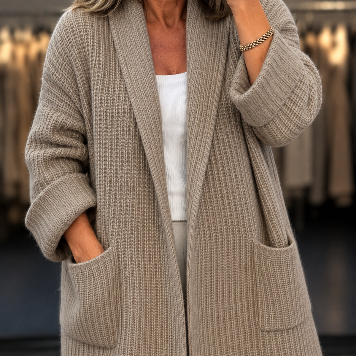 Theresa | Long Cardigan Coat – Wells & Rose