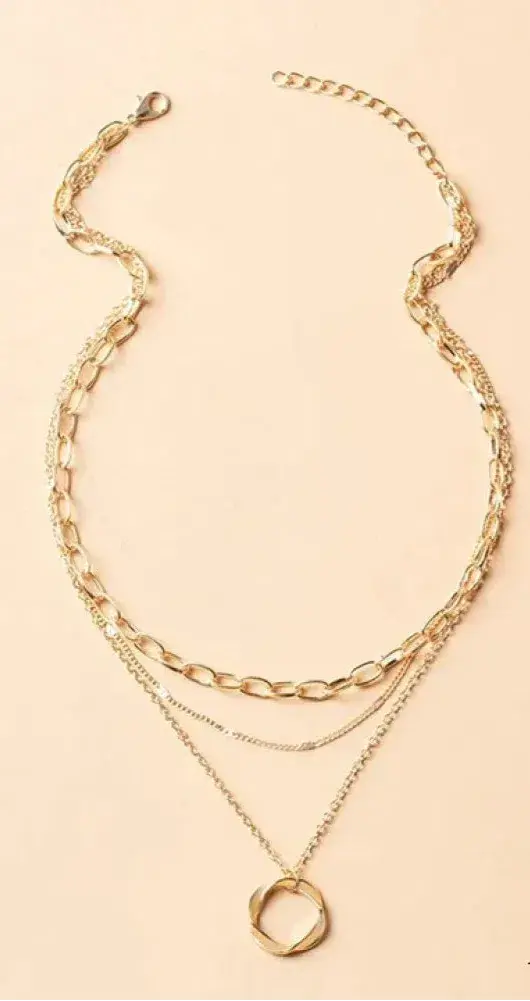 Trinidad - Classic Layered Gold Collar with Pendant