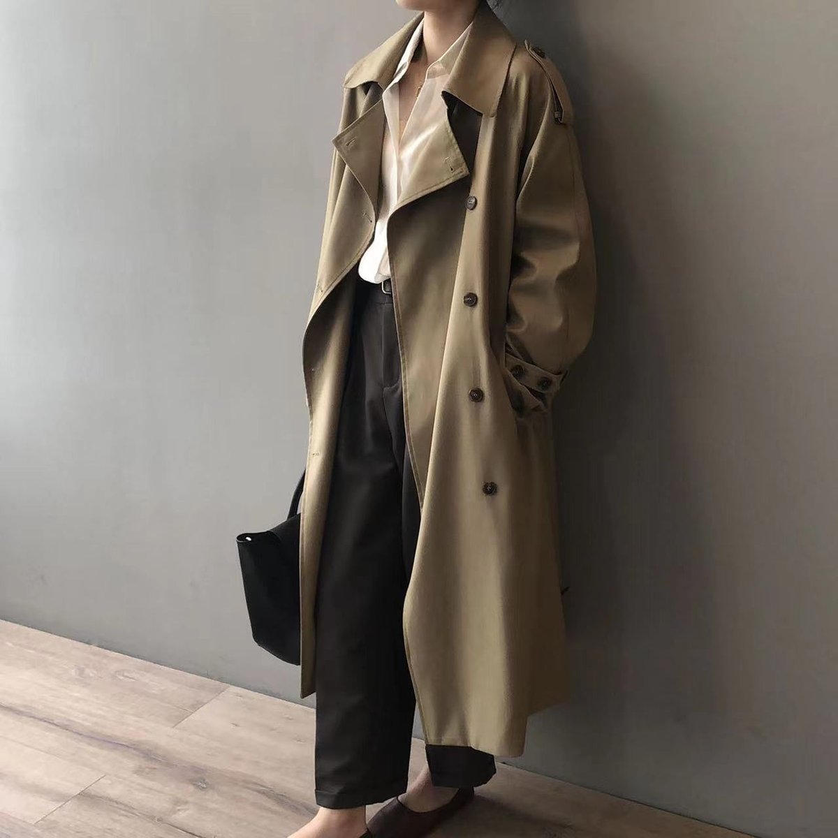 Katherine | Double-Breasted Belted Long Trench Coat