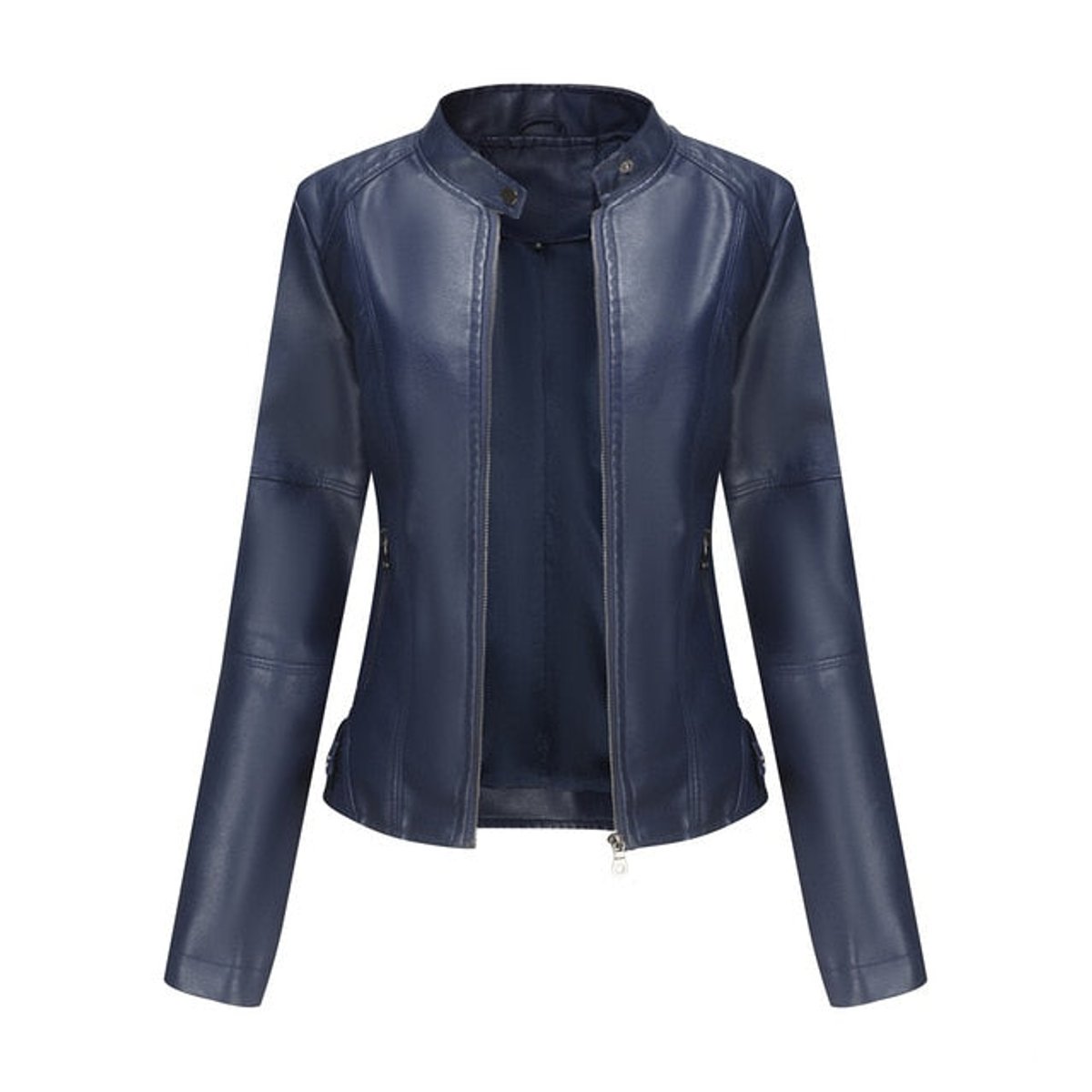 Romina | Refined Biker Jacket with Mandarin Collar
