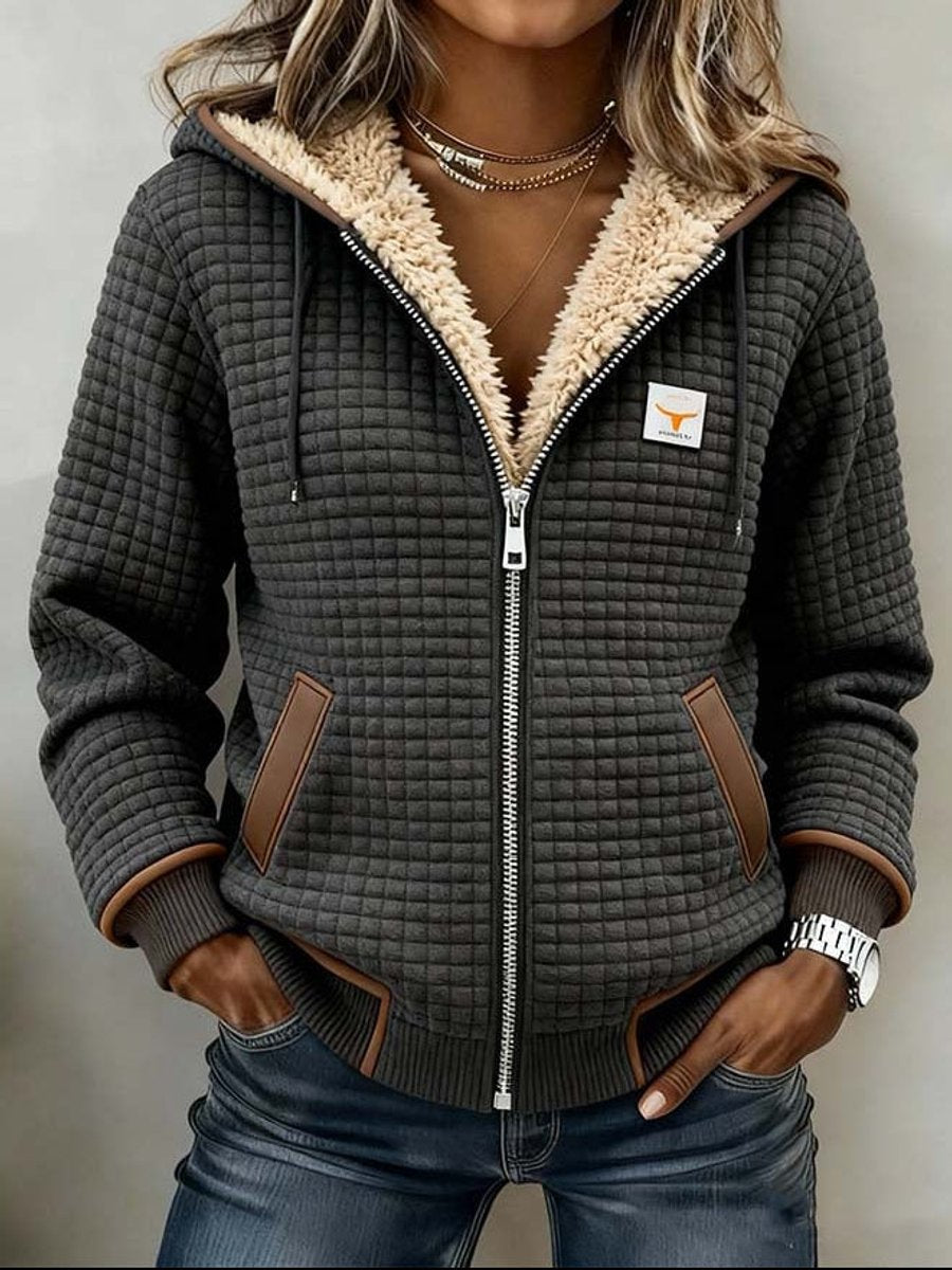 Sandra | Quilted Zip-Up Hooded Jacket – Wells & Rose