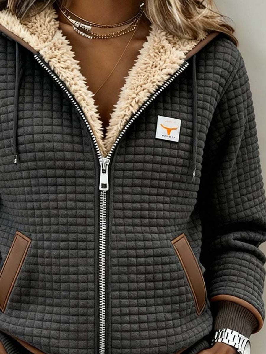 Sandra | Quilted Zip-Up Hooded Jacket – Wells & Rose