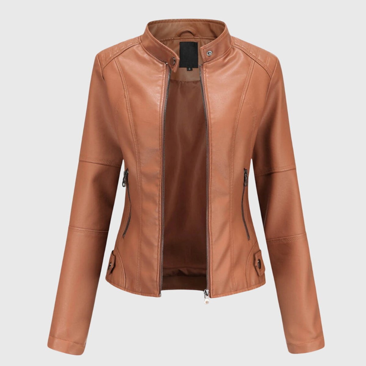 Miranda | Slim Biker Jacket with Mandarin Collar and Zip