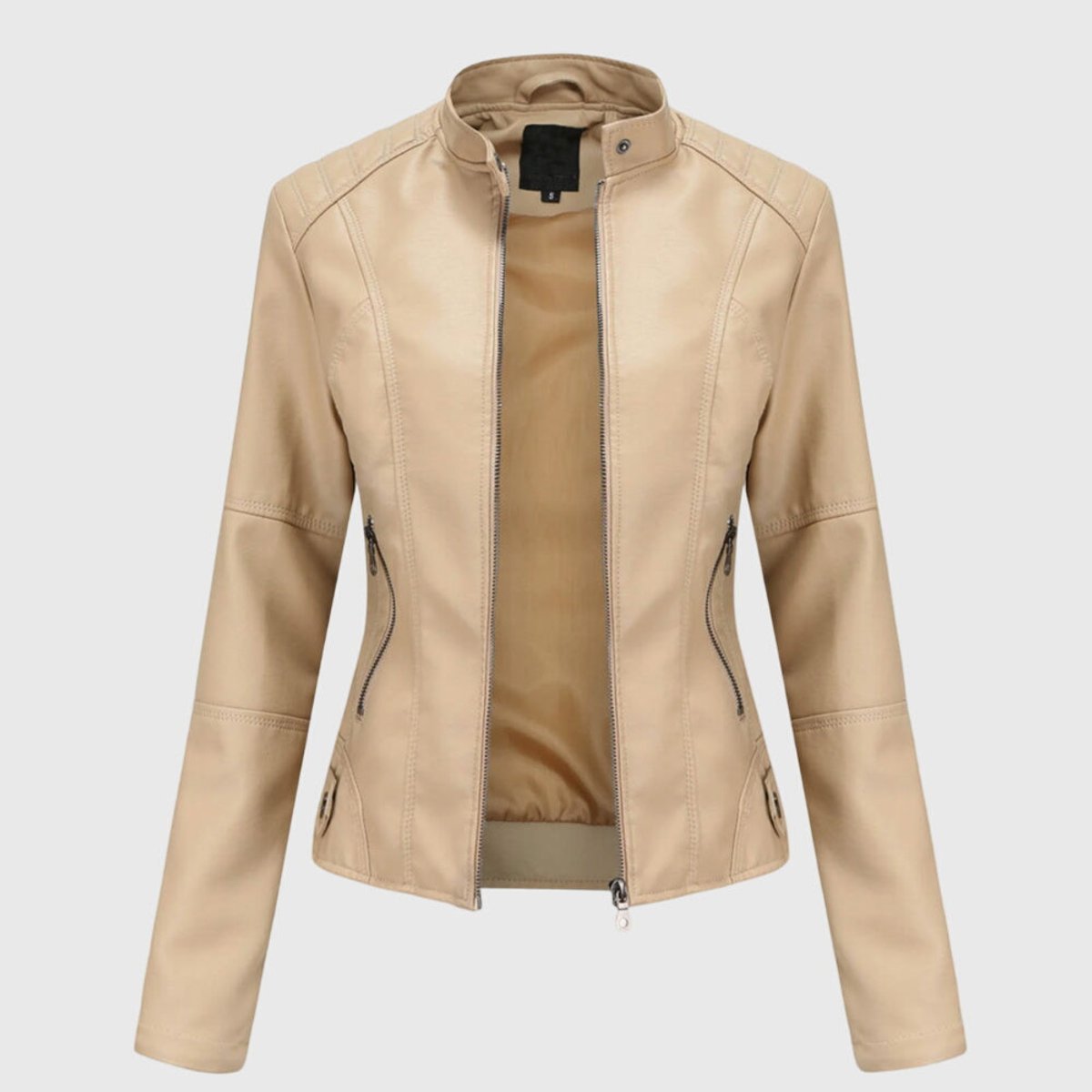 Miranda | Slim Biker Jacket with Mandarin Collar and Zip
