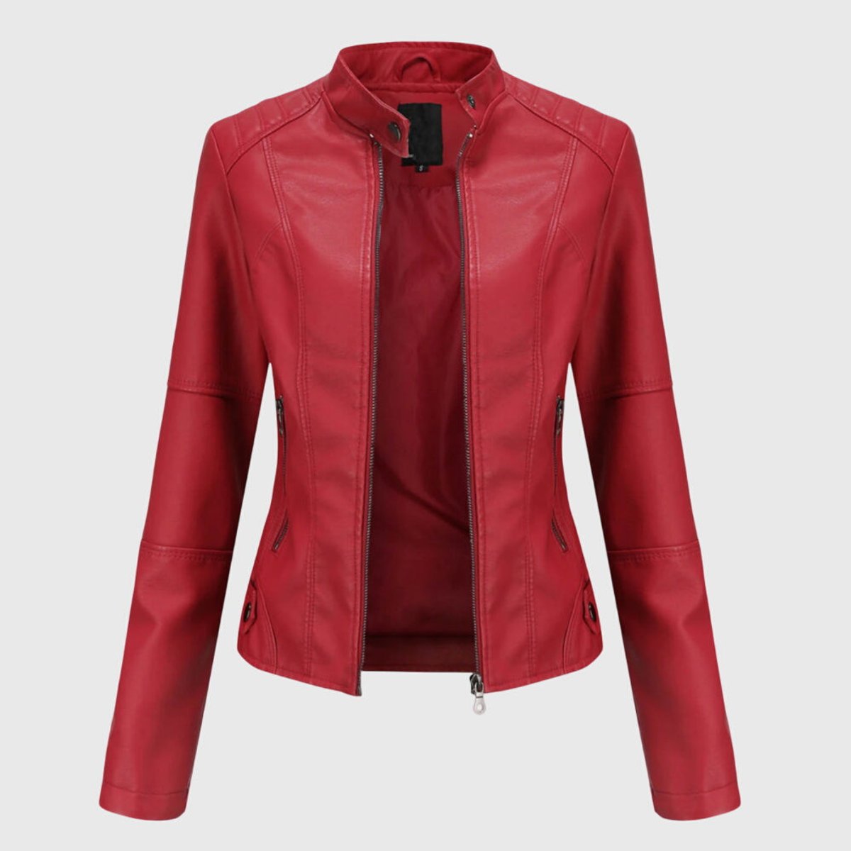 Miranda | Slim Biker Jacket with Mandarin Collar and Zip