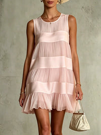 Maya | Layered Pleated Chiffon Mini Dress