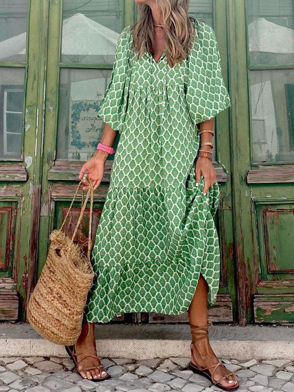 Marisol | Bohemian Printed Maxi Dress – Wells & Rose