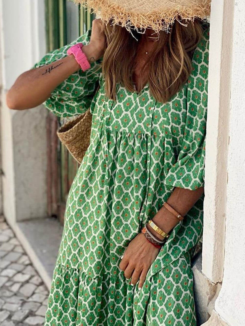 Marisol | Bohemian Printed Maxi Dress – Wells & Rose